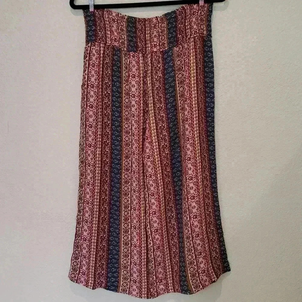 Three dots M Beachy Boho wide leg Comfy Elastic Waist Summer Pants - Picture 4 of 8